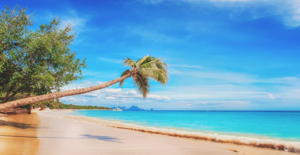 Caribbean archipelago with its blue skies