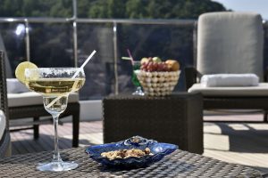 Glass filled with wine